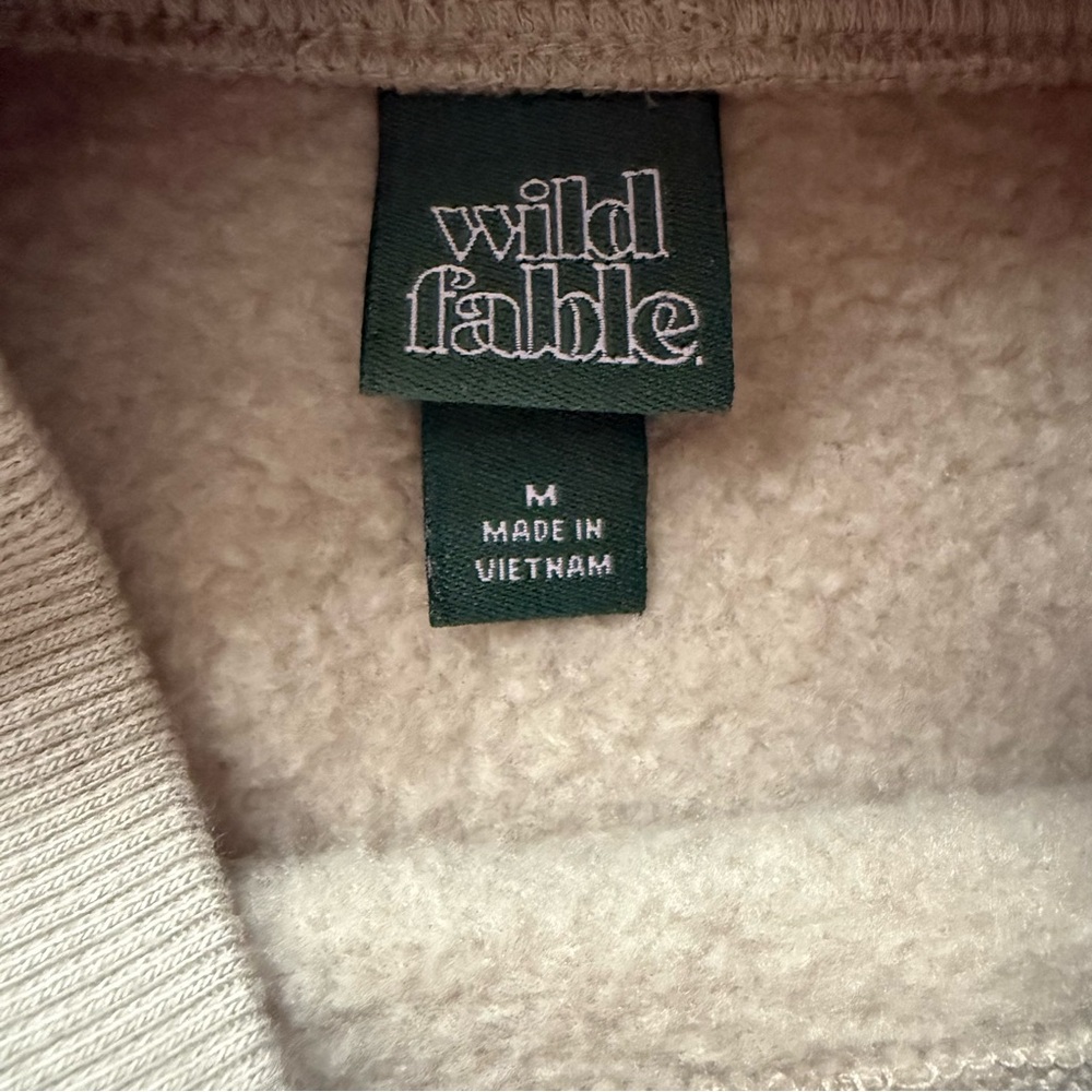 Wild Fable Cream Taupe Cropped Mock Turtleneck With Bow - Picture 5 of 6